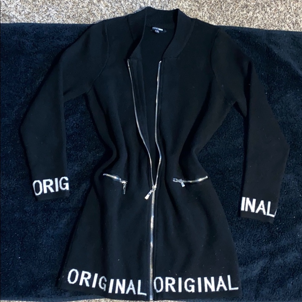 Fashion Nova long sleeve zip front tunic / dress sweater